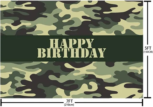 Miniatura 4 de MEHOFOND Decoración de fiesta de cumpleaños de soldado del ejército, telón de fondo de camuflaje verde del ejército, fondo de fotografía de tartas