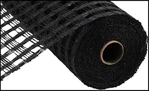 Malla de cuadros de arpillera de polietileno, negro, 10 pulgadas x 10 yardas (30 pies)
