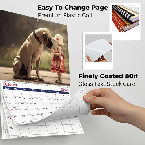 Miniatura 4 de Calendario de pared con fotos personalizadas 2026 para el hogar y la oficina, imprime tus 13 recuerdos y haz tu propio calendario personalizado