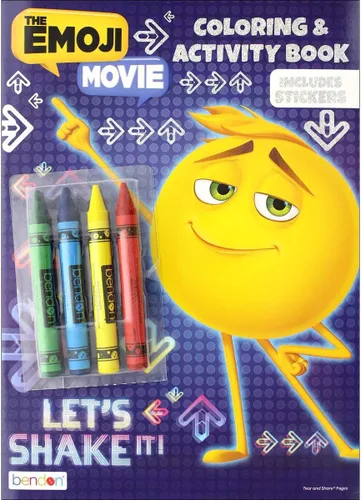 Bendon El libro para colorear y actividades de la película Emoji con lápices de colores, 32 páginas (40939)