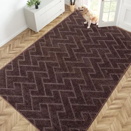 Miniatura 11 de PURRUGS Alfombra de fácil cuidado de 6 x 9 pies, antideslizante, lavable a máquina, tapete para puerta de perro, resistente a las manchas