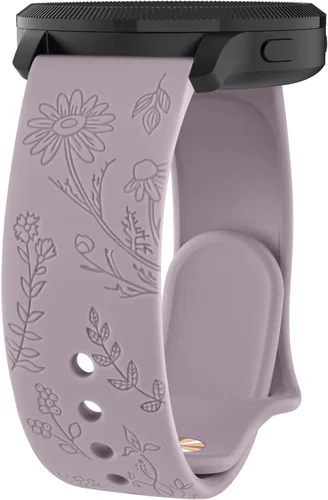 Meliya Correas grabadas con flores – Compatible con Garmin Vivoactive 5 / 3, Venu 2 Plus / Sq / Venu Watch Band para mujeres y hombres – Correa de