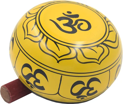 Miniatura 4 de DharmaObjects Yoga Meditación 6 Pulgadas OM Mantra Cuenco Cantante/Pad/Mazo Set de Regalo (Amarillo)