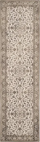 Miniatura 2 de SAFAVIEH Noble Collection - Alfombra de pasillo, 2 pies 2 pulgadas x 6 pies, marrón y crema, diseño de viscosa envejecida, ideal para zonas de alto