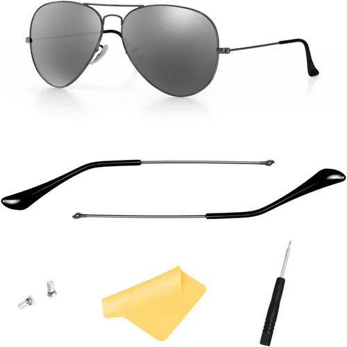 Miniatura 8 de Puntas de patillas de repuesto para Ray-Ban Aviator RB3025 3025 Kit de reparación de lentes de sol, tornillos/destornillador/bolsa de gafas de sol