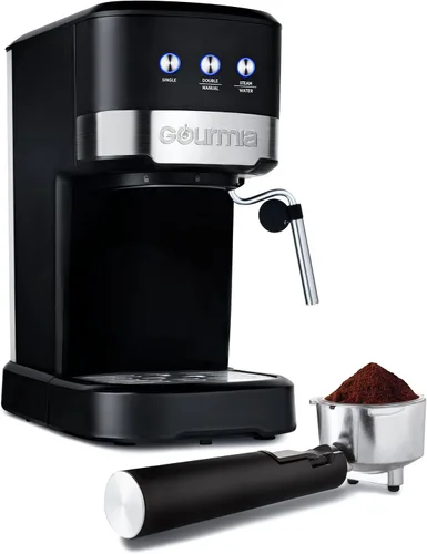 Miniatura 3 de Gourmia Máquina de café expreso de 15 barras con potente varita de espuma con depósito de agua extraíble de 1.2 L, color negro