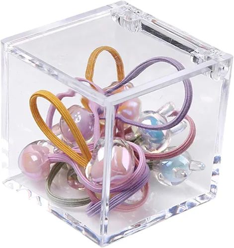 Miniatura 9 de KissYou Caja de acrílico con tapa, caja transparente con tapa con bisagras, almacenamiento de acrílico, soporte para cápsulas de café, organizador
