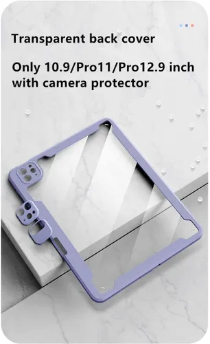 Miniatura 9 de Funda con teclado para iPad mini6 con panel táctil horizontal o vertical, magnética, desmontable, teclado BT transparente para iPad Mini 6ª Azul