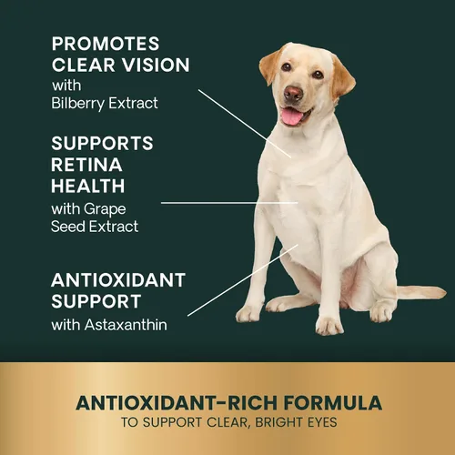 Miniatura 6 de VetriScience Eye & Vision - Masticables para la salud para perros, astaxantina y extracto de arándano, vitaminas y antioxidantes para los ojos