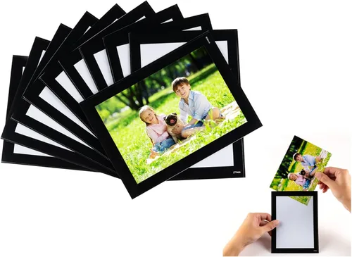 Miniatura 11 de STTMGN Portarretratos magnéticos con borde negro (2.5 x 3.5 pulgadas, paquete de 12), tamaño mini-cartera, fundas magnéticas para fotos, bolsillos
