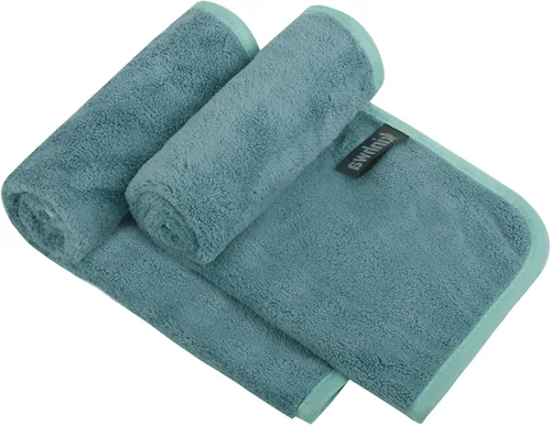Miniatura 28 de KinHwa Toallas de mano de microfibra para baño, toallas faciales suaves y absorbentes, toallas de mano grises para baño, paños de lavado para spa
