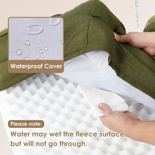 Miniatura 37 de EHEYCIGA – Cama ortopédica impermeable para perros pequeños, de espuma viscoelástica tipo caja de huevos, con bordes elevados y base antideslizante