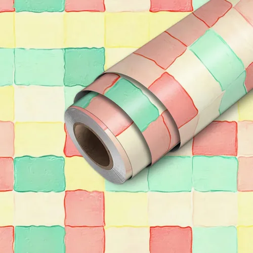 Miniatura 20 de HOMETITUTE Papel tapiz para mascotas mixto color beige, para despegar y pegar, bonito patrón de gato y perro, papel de contacto, papel de pared