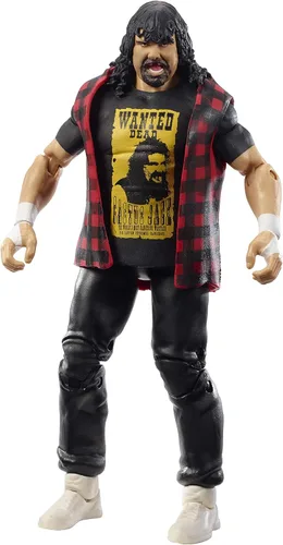 Miniatura 4 de WWE Elite Collection Mick Foley WrestleMania 22 Figura de acción con articulación de lujo, detalles realistas, equipo de anillo auténtico, manos