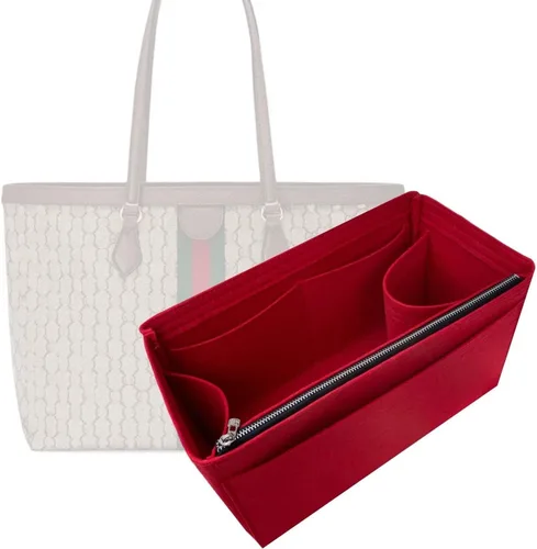 Divitize Organizador de bolso prémium compatible con Ophidia ML, inserto hecho a mano, ajuste perfecto, más de 24 colores, cremallera dorada, base