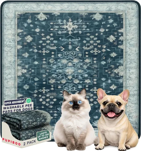 Miniatura 25 de PUPIBOO Almohadillas lavables para orina para perros y gatos - Almohadillas de entrenamiento para cachorros reutilizables súper absorbentes - 100%