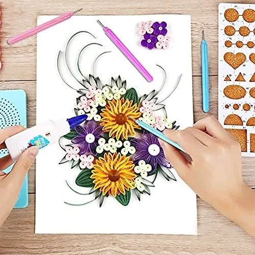 Miniatura 4 de Juego de 1040 tiras de papel para plumas, 26 colores (3/5/7/0.394 in x 14.961 in, paquete de 4 juegos)