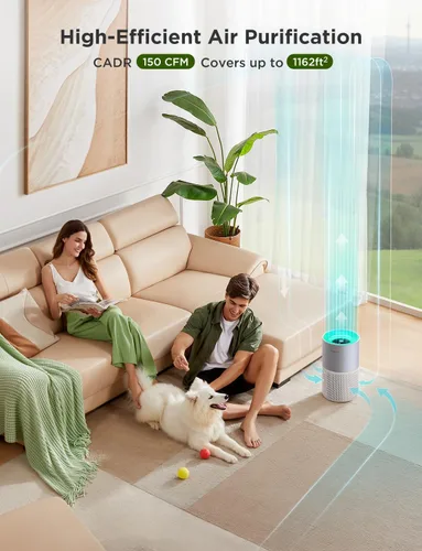Miniatura 2 de GoveeLife Purificadores de aire para el hogar, purificador de aire inteligente para habitaciones grandes con aplicación y control Alexa, cubre hasta
