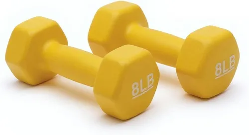 Amazon Basics - Mancuerna de entrenamiento de fácil agarre, con revestimiento de neopreno, disponibles en varios juegos y pesos