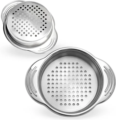 Colador de latas de atún de acero inoxidable, 2 piezas, colador de enlatado de grado alimenticio para latas regulares y de cuello ancho, prensa de