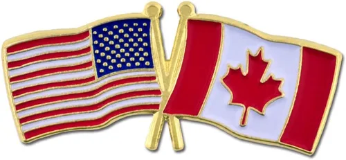 Miniatura 130 de PinMart Pin de solapa esmaltado con bandera de la amistad cruzada de Estados Unidos y el mundo