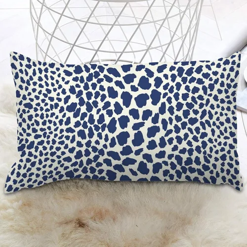 Miniatura 5 de Throw Pillowcase Navy Cheetah Leopard Print Animal Rectangular Cushion Cover Animal Background Decorative Pillow Home Cotton Linen 12x16 Elegant
