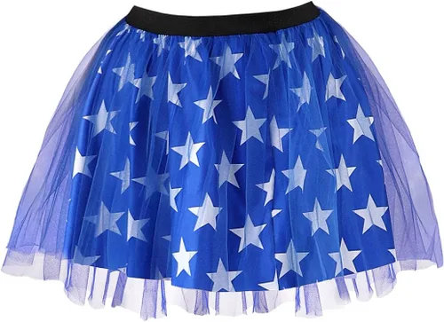 TWINKLEDE Falda del 4 de julio, falda patriótica de tutú para el Día de la Independencia, falda de baile para mujeres y niñas