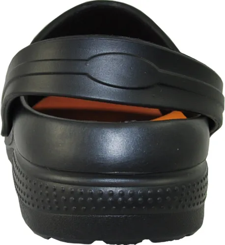 Miniatura 8 de VANGELO Zuecos profesionales antideslizantes para hombre, zapatos de trabajo para enfermera, zapatos de chef, zapatos de chef, color negro, blanco