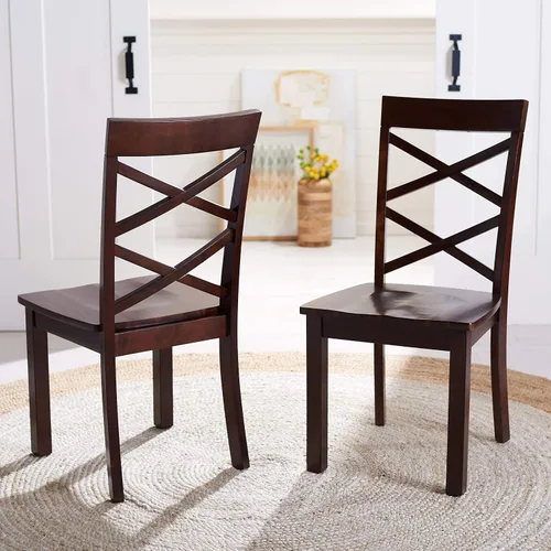 Miniatura 2 de Safavieh Home Collection Ainslee - Silla de comedor marrón de 18 pulgadas (juego de 2)