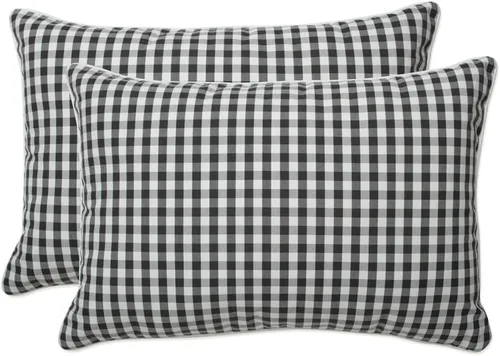 Miniatura 14 de Pillow Perfect Almohadas lumbares mate Anderson para exteriores/interiores, 11.5 x 18.5 pulgadas, color negro, paquete de 2