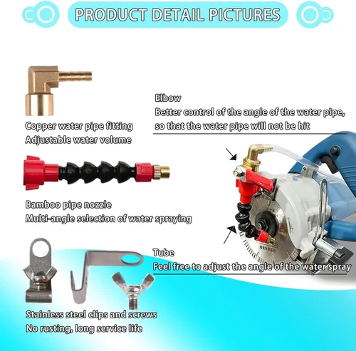 Miniatura 6 de Sistema de nebulización para máquina de corte, pulverizador de agua, boquilla de eliminación de polvo ajustable, ladrillo de nebulización