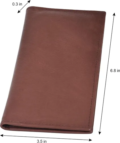 Miniatura 5 de Funda para chequera Leatherboss con protección RFID, Marrón oscuro, Cartera Rfid