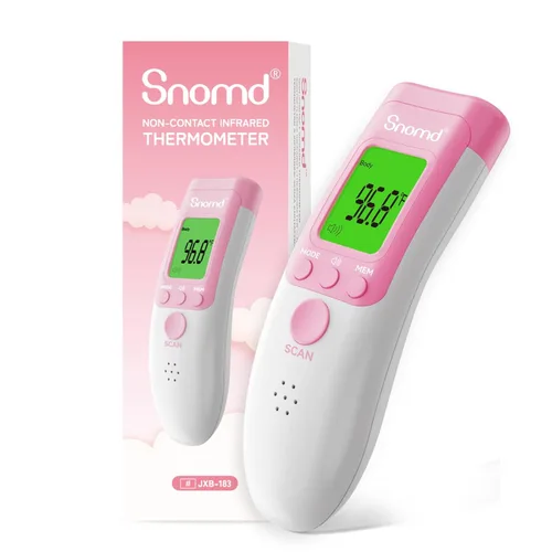 Termómetro digital infrarrojo sin contacto para la frente para adultos, niños y bebés, termómetro médico de grado 3 en 1 con indicador de fiebre,