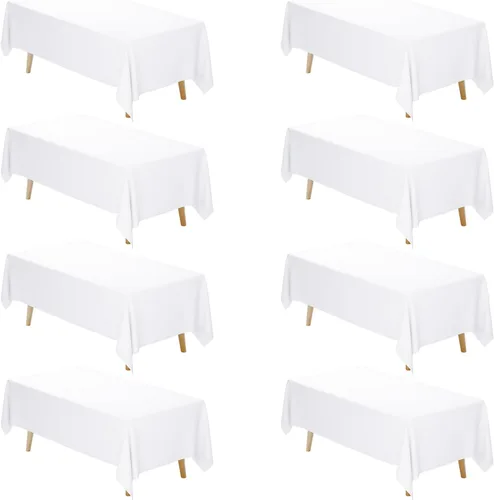 Miniatura 9 de Fixwal Paquete de 2 manteles rectangulares negros de 60 x 102 pulgadas, reutilizables, resistentes, lavables, para mesas de 6 pies, bodas, fiestas