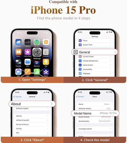 Miniatura 6 de GVIEWIN Funda de mármol para iPhone 15 Pro, con protector de pantalla y protector de lente de cámara