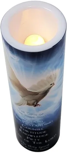 Miniatura 10 de Vela de oración devocional sin llama LED azul del Espíritu Santo