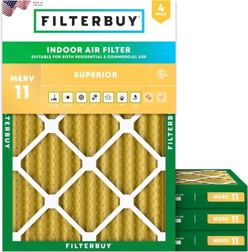 Miniatura 26 de Filterbuy Filtro de aire 18 x 20 x 1 pulgadas MERV 11 Defensa Superior contra Mascotas y Alergias (paquete de 4), Filtros de Reemplazo