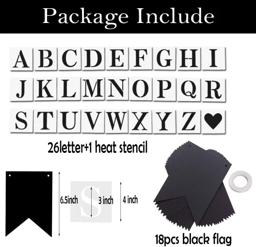 Miniatura 2 de Kit de pancarta negra personalizada, divertido personalizar tu fiesta, pancarta de texto/frase personalizada, juego de banderines de papel incluye