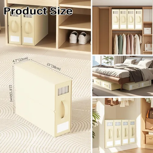Miniatura 5 de Organizador plegable de ropa de cama, contenedores de almacenamiento de tela para sábanas, fundas de edredón y fundas de almohada, organizador