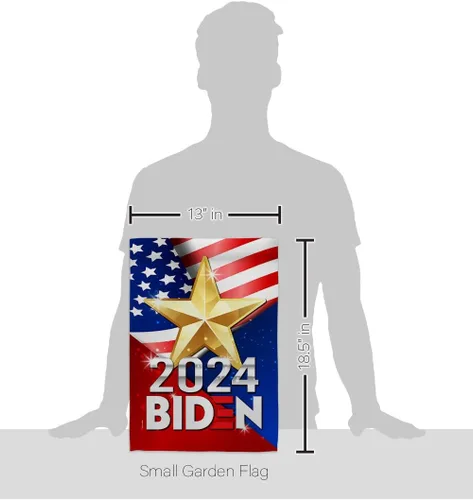 Miniatura 2 de Biden Harris bandera de jardín con bandera de voto, soporte de pared para el presidente patriótico demócrata republicano de la fiesta de té