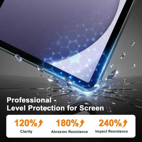 Miniatura 3 de Paquete de 2 protectores de pantalla para Samsung Galaxy Tab A9 Plus 2023, película templada, ultra fino, antihuellas, sensible al tacto, protector