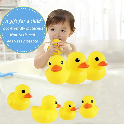 Miniatura 4 de CICITOYWO Patos de goma amarillos, 7 piezas de juguetes de baño grandes preescolares para tina, patos flotantes, regalo para baby shower, bebés