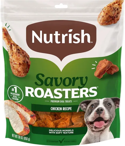 Nutrish Savory Roasters - Golosinas de pollo para perros, relleno para calcetines de perro, bolsa de 30 onzas (Rachael Ray)