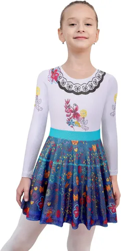 Miniatura 5 de EQSJIU Leotardo de ballet de manga larga con falda tutú para niñas, baile, gimnasia, niños pequeños, vestido de fiesta de copo de nieve brillante