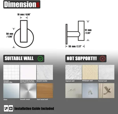 Miniatura 2 de JQK - Ganchos autoadhesivos para toallas cepillados, sin taladro, para adherir en la pared, para abrigos, batas y ropa, para baño, cocina, garaje