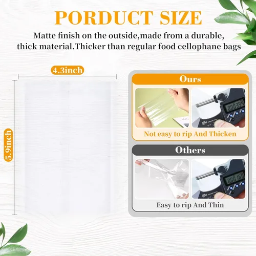 Miniatura 2 de Bolsas de sellado térmico transparentes de 4 x 6 para galletas, bolsas transparentes para galletas con sello, bolsa pequeña para empacar dulces