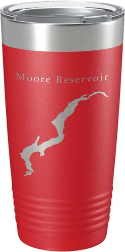 Miniatura 11 de Moore Reservoir Tumbler Lake Map Travel Mug Insulated Laser Engraved Coffee Cup New Hampshire Vermont 20 oz Black
