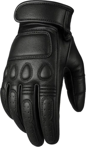 Guantes Jackets 4 Bikes para Motociclista - Piel de Cabra, Función táctil, Diseño Clásico Vintage para Hombre Mujer, Antideslizante, Guantes