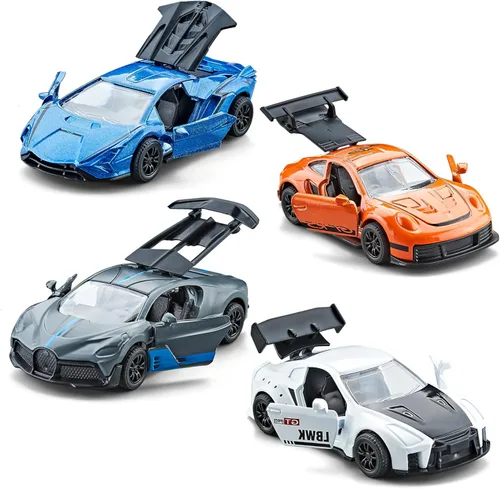 Miniatura 12 de KIDAMI Juego de 5 autos de juguete de metal fundido a presión, puertas que se abren, ambulancia de autos retrocedentes, paquete de regalo para niños