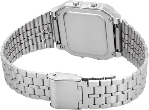 Miniatura 4 de Casio Reloj clásico de cuarzo de acero inoxidable A500WA-1 para hombre Reloj de cuarzo